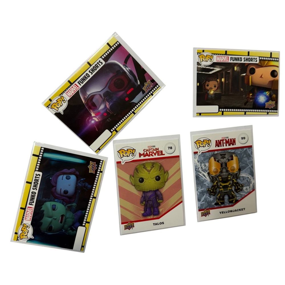 Marvel Funko Pop Upper Deck Trading Card Lot Talos Yellowjacket Funko Shorts 5pc